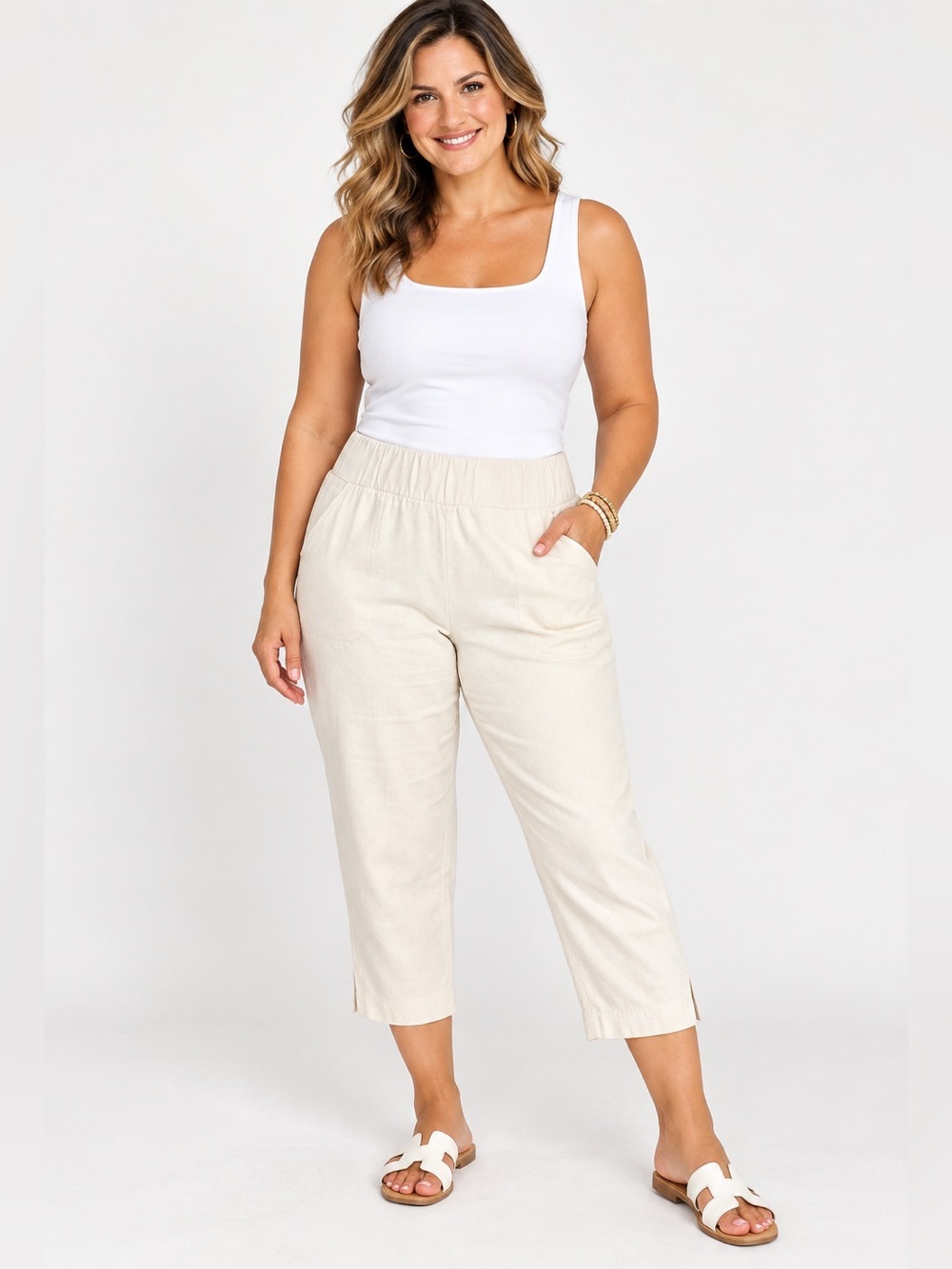 LOGO Layers by Lori Goldstein
Women’s Cropped Pull-On Pants · Size Large